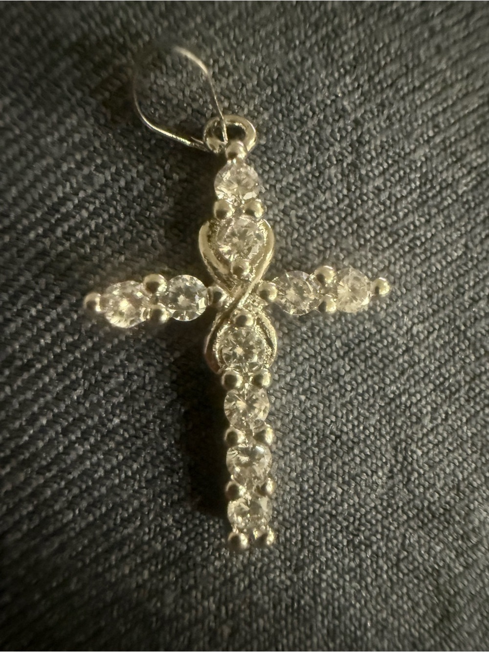 Cubic Zirconia Cross Pendant-Never worn